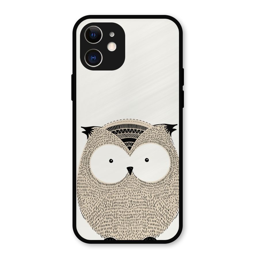 Cute Owl Metal Back Case for iPhone 12