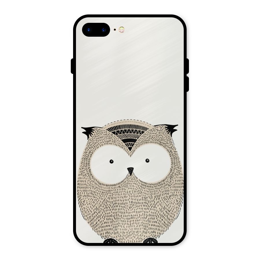 Cute Owl Metal Back Case for iPhone 8 Plus