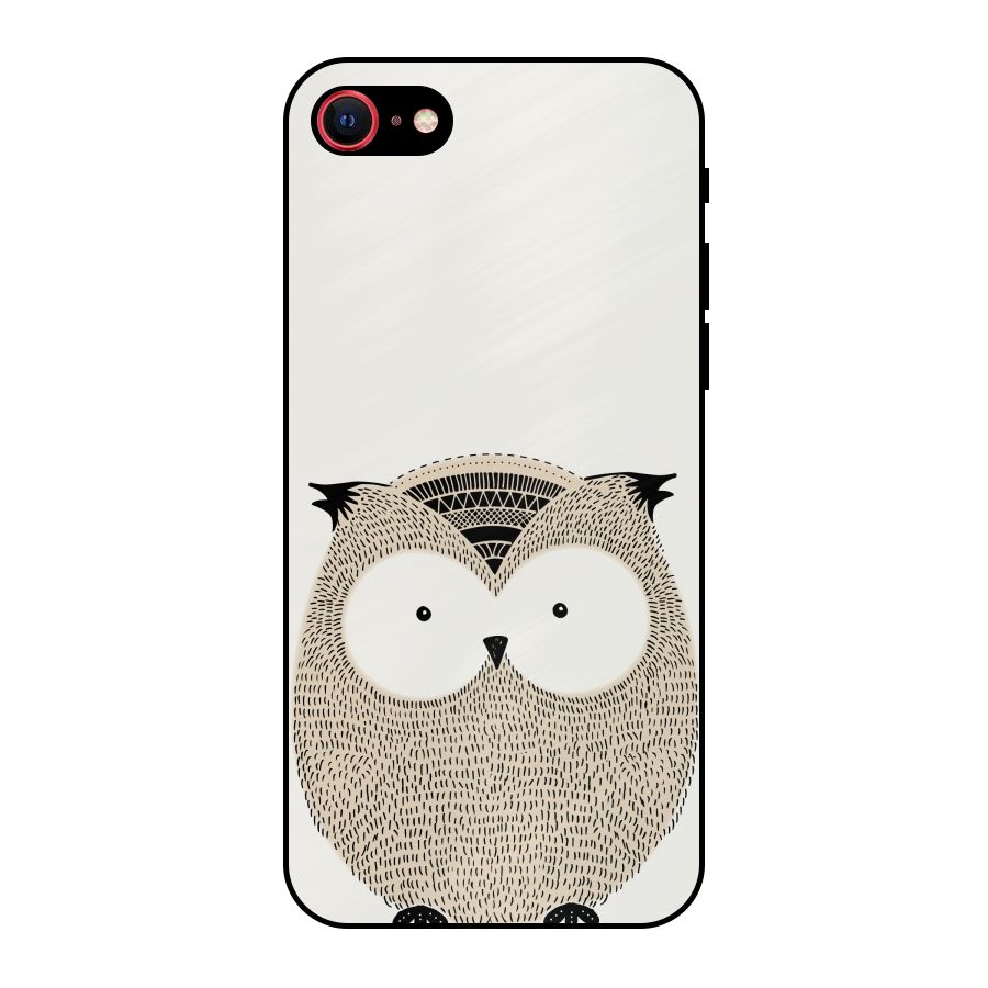 Cute Owl Metal Back Case for iPhone SE 2022