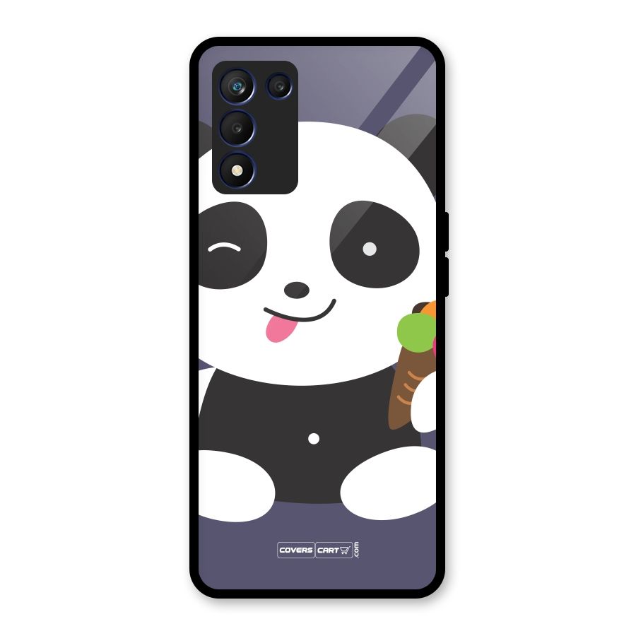 Cute Panda Blue Glass Back Case for Realme 9 5G Speed