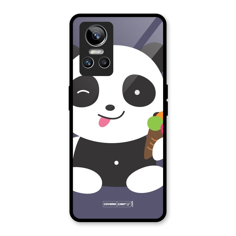 Cute Panda Blue Glass Back Case for Realme GT Neo 3