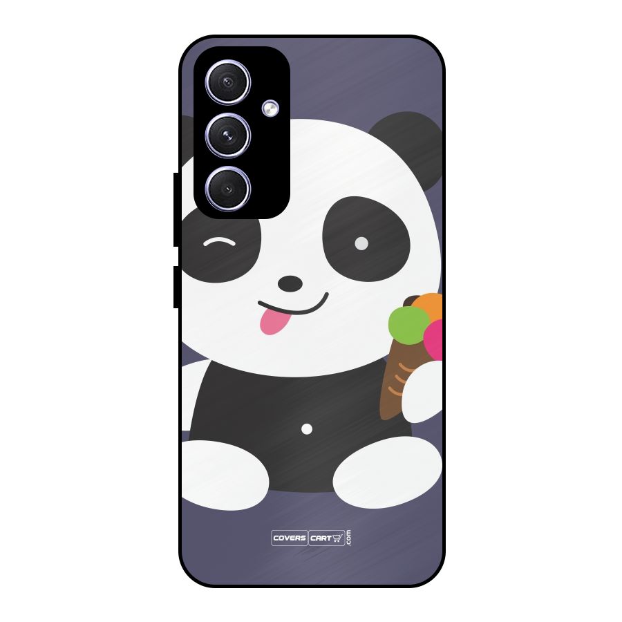 Cute Panda Blue Metal Back Case for Galaxy A54