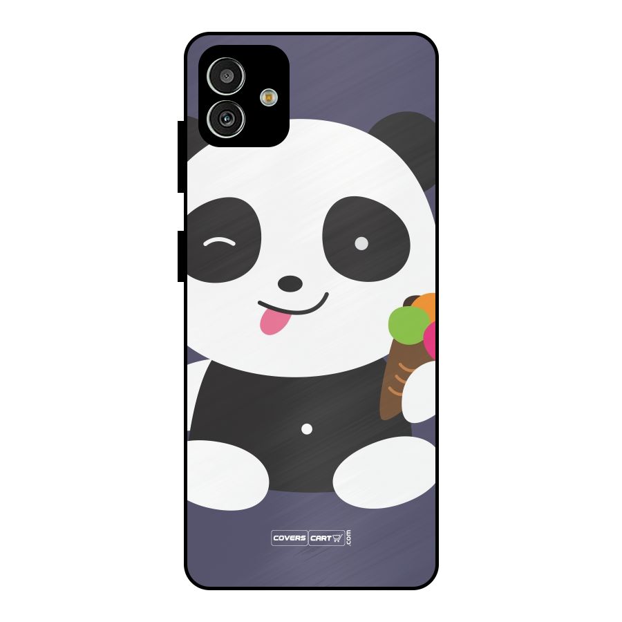 Cute Panda Blue Metal Back Case for Galaxy M13 5G