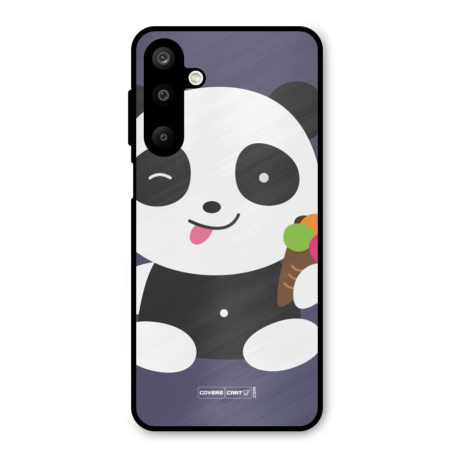 Cute Panda Blue Metal Back Case for Galaxy M16