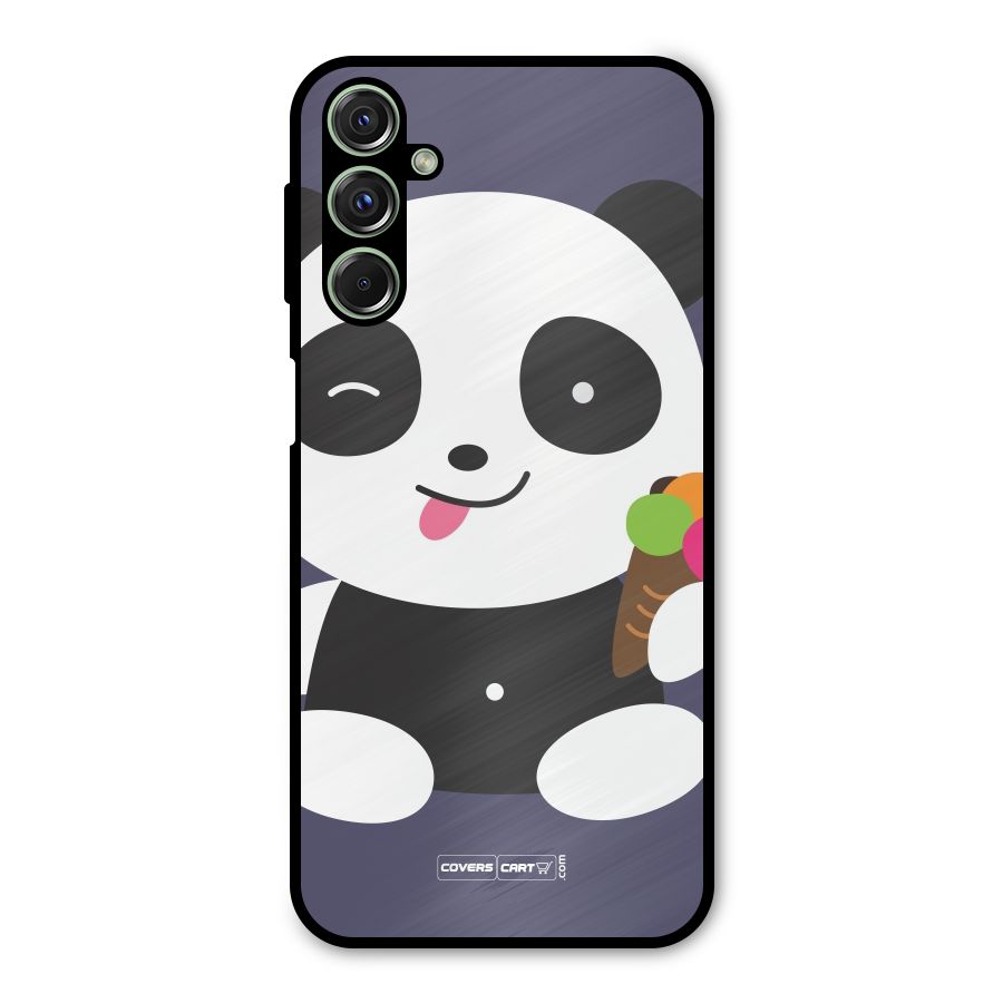 Cute Panda Blue Metal Back Case for Galaxy M34