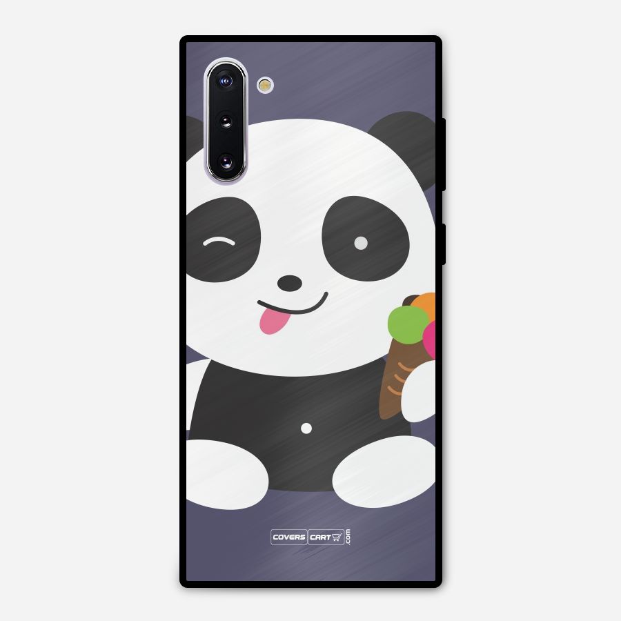 Cute Panda Blue Metal Back Case for Galaxy Note 10