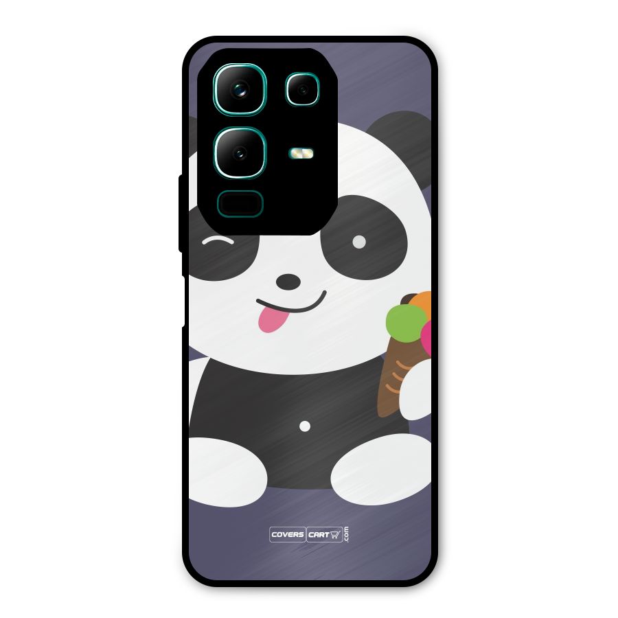 Cute Panda Blue Metal Back Case for Infinix Note 50x