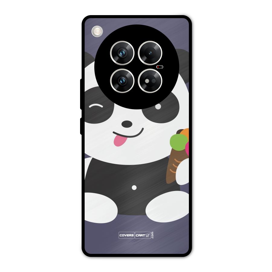 Cute Panda Blue Metal Back Case for Infinix Zero 40 5G