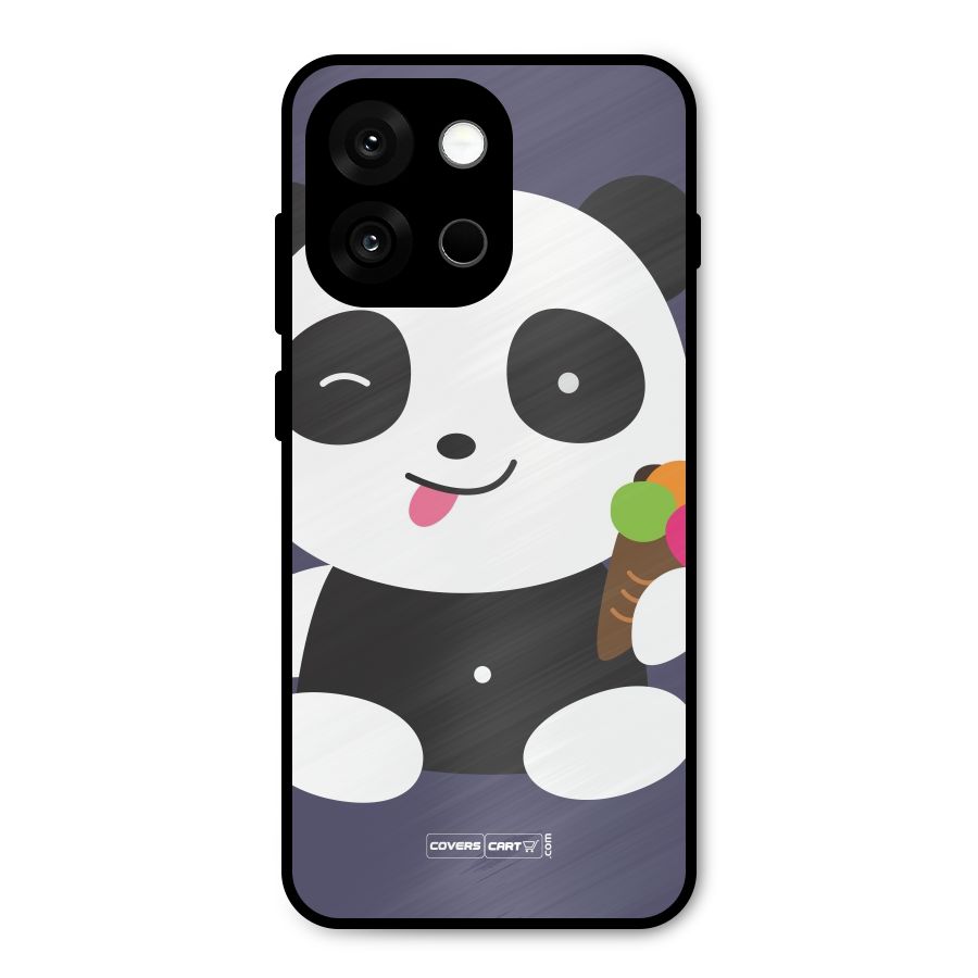 Cute Panda Blue Metal Back Case for OnePlus 13s