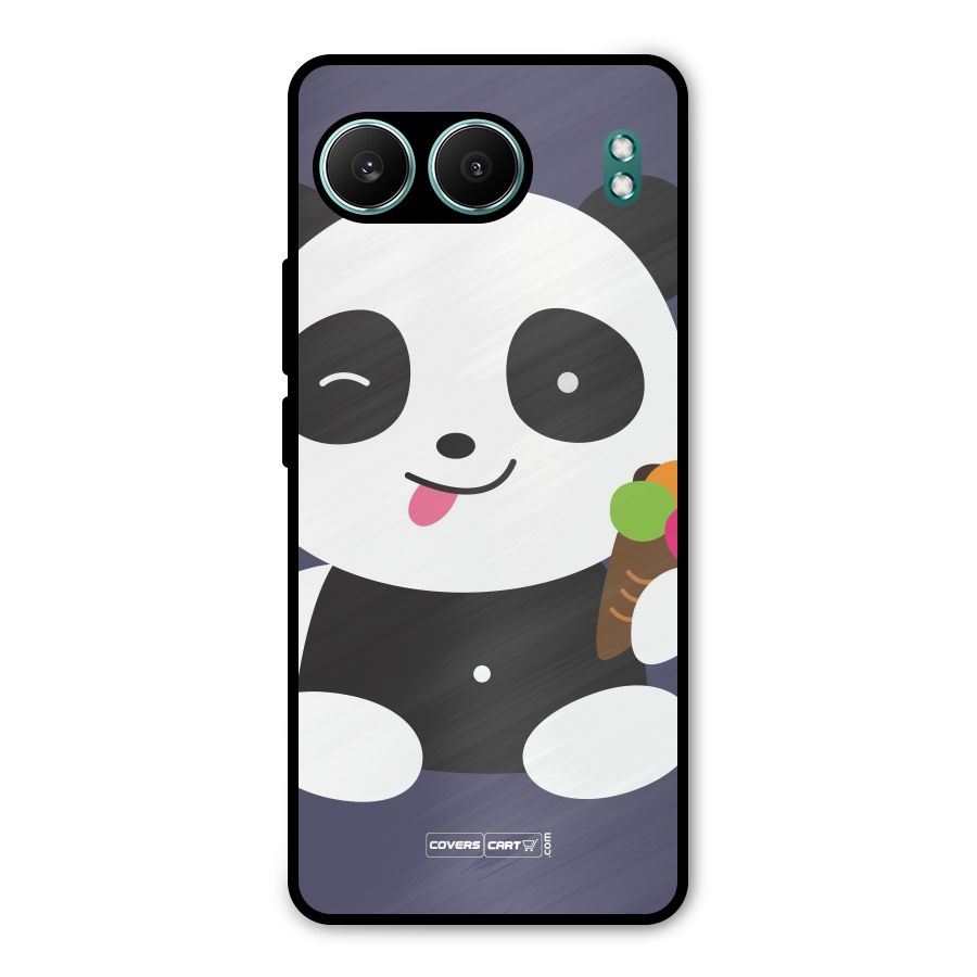 Cute Panda Blue Metal Back Case for OnePlus Nord 4
