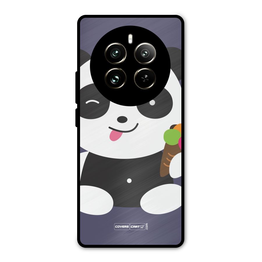 Cute Panda Blue Metal Back Case for Realme 12 Pro