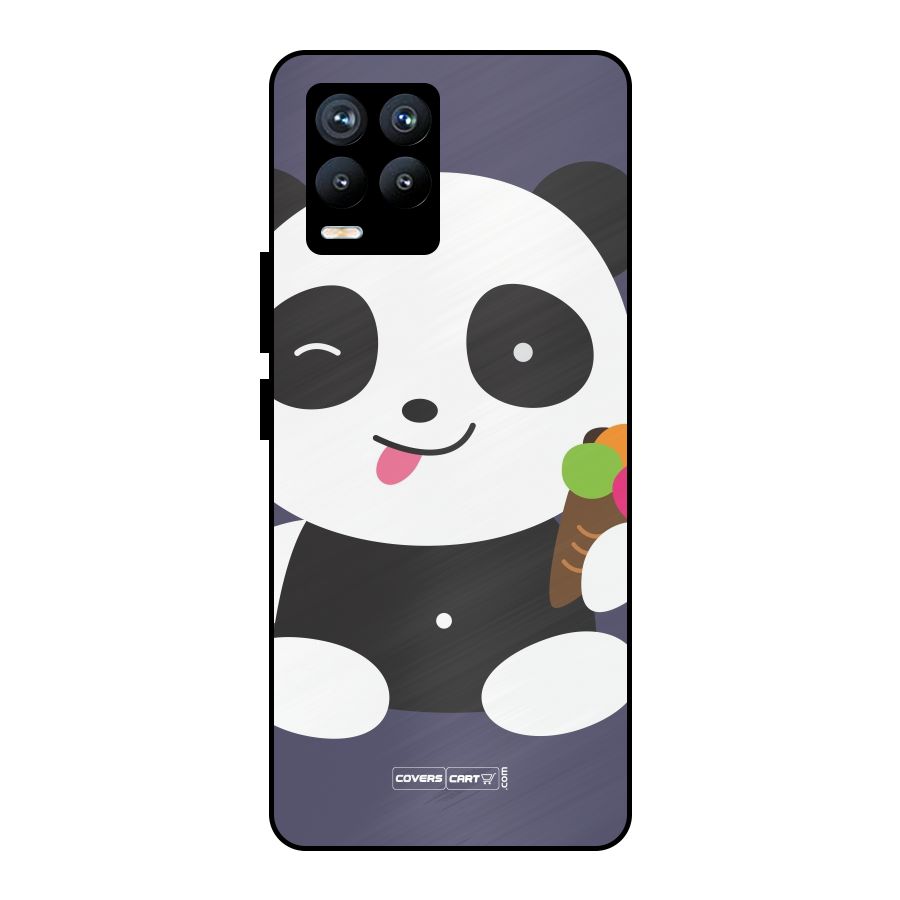 Cute Panda Blue Metal Back Case for Realme 8 Pro