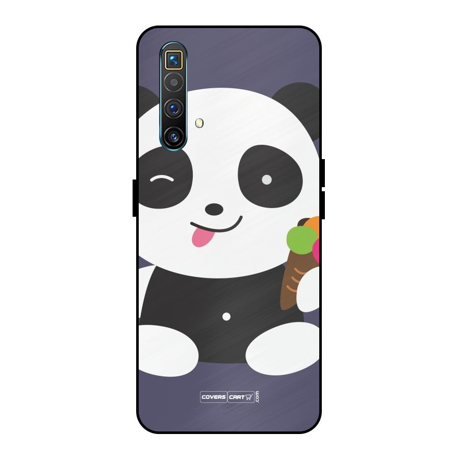 Cute Panda Blue Metal Back Case for Realme X3