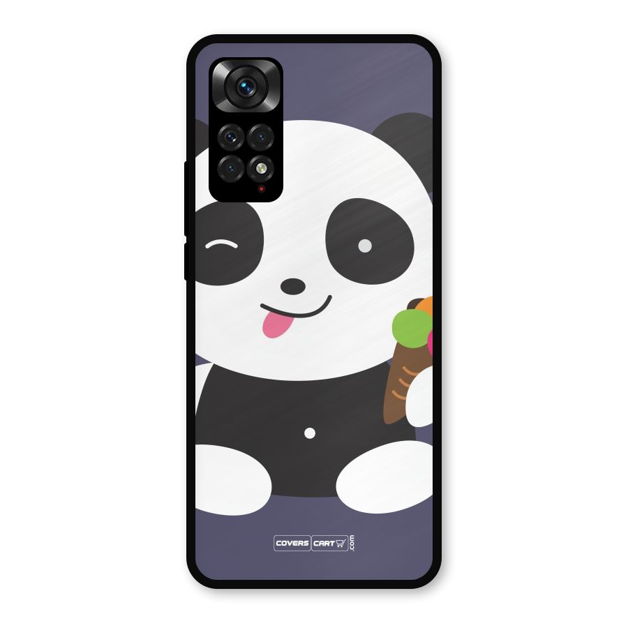 Cute Panda Blue Metal Back Case for Redmi Note 11s