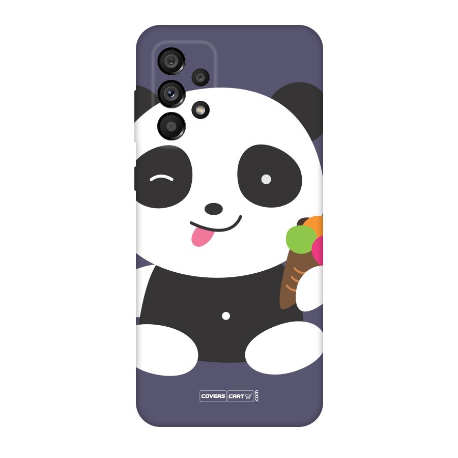 Cute Panda Blue Original Polycarbonate Back Case for Galaxy A73 5G