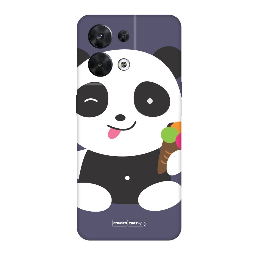 Cute Panda Blue Original Polycarbonate Back Case for Oppo Reno8 5G