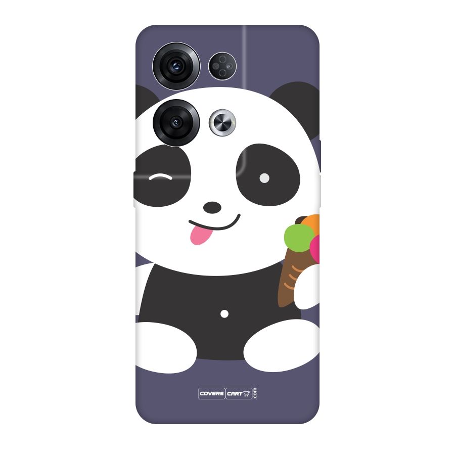 Cute Panda Blue Original Polycarbonate Back Case for Oppo Reno8 Pro 5G