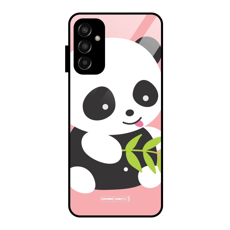 Cute Panda Pink Glass Back Case for Galaxy F13