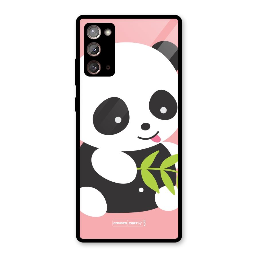 Cute Panda Pink Glass Back Case for Galaxy Note 20