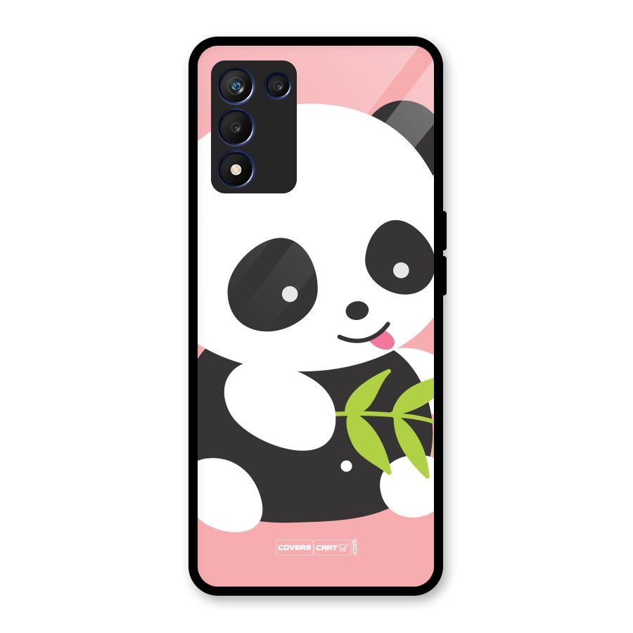 Cute Panda Pink Glass Back Case for Realme 9 5G Speed