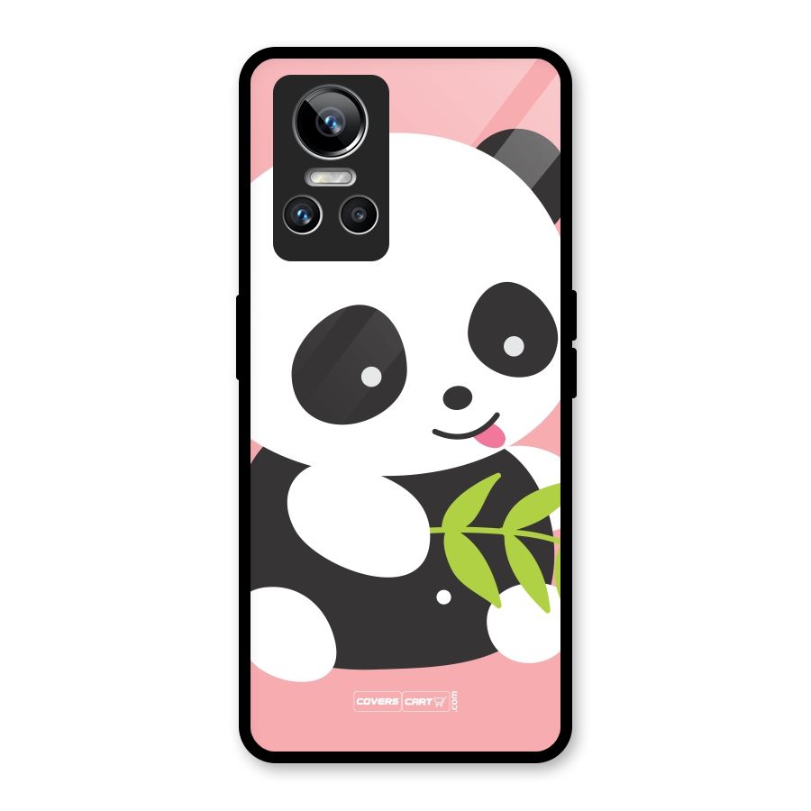Cute Panda Pink Glass Back Case for Realme GT Neo 3