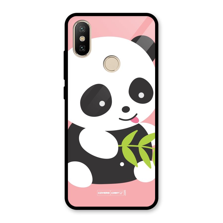 Cute Panda Pink Glass Back Case for Redmi A2