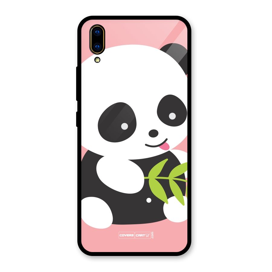 Cute Panda Pink Glass Back Case for Vivo V11 Pro