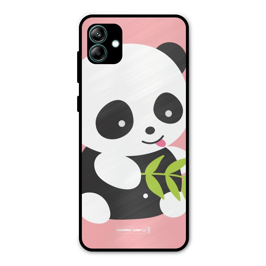 Cute Panda Pink Metal Back Case for Galaxy A04