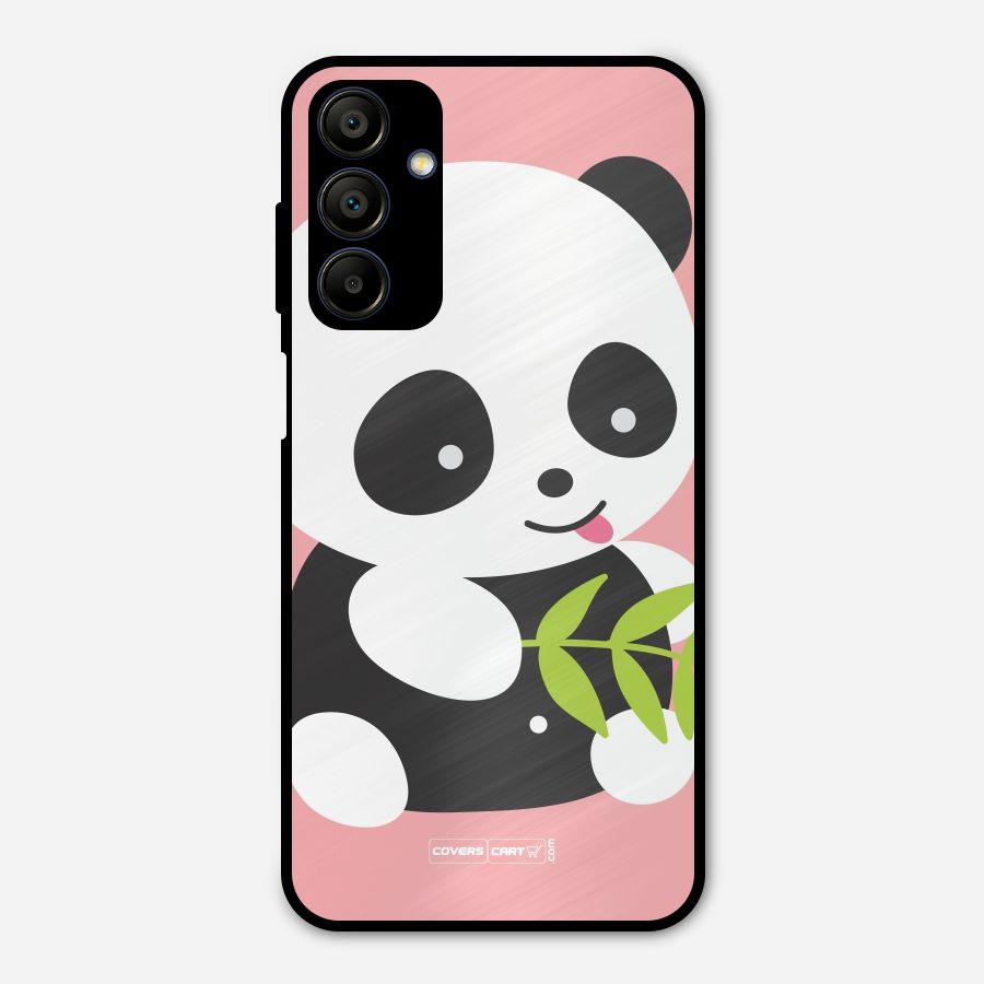 Cute Panda Pink Metal Back Case for Galaxy A15 5G