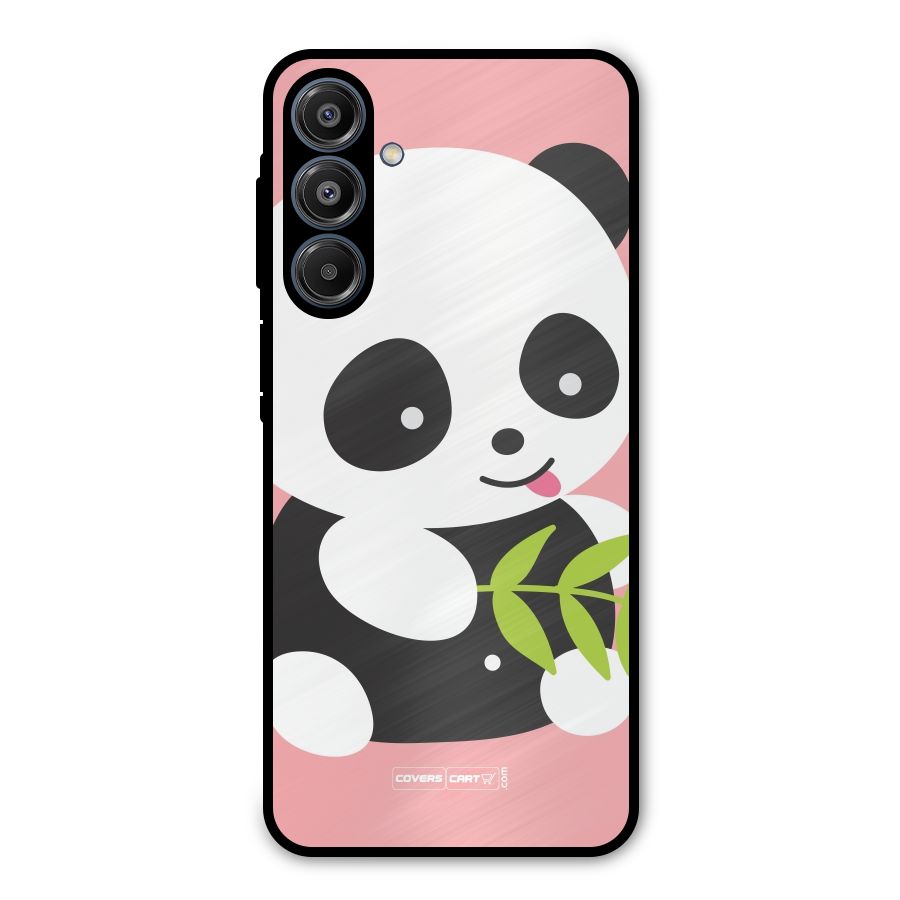 Cute Panda Pink Metal Back Case for Galaxy A16 5G