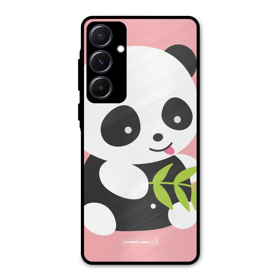 Cute Panda Pink Metal Back Case for Galaxy A55