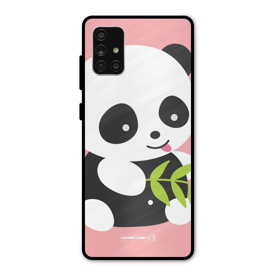 Cute Panda Pink Metal Back Case for Galaxy A71