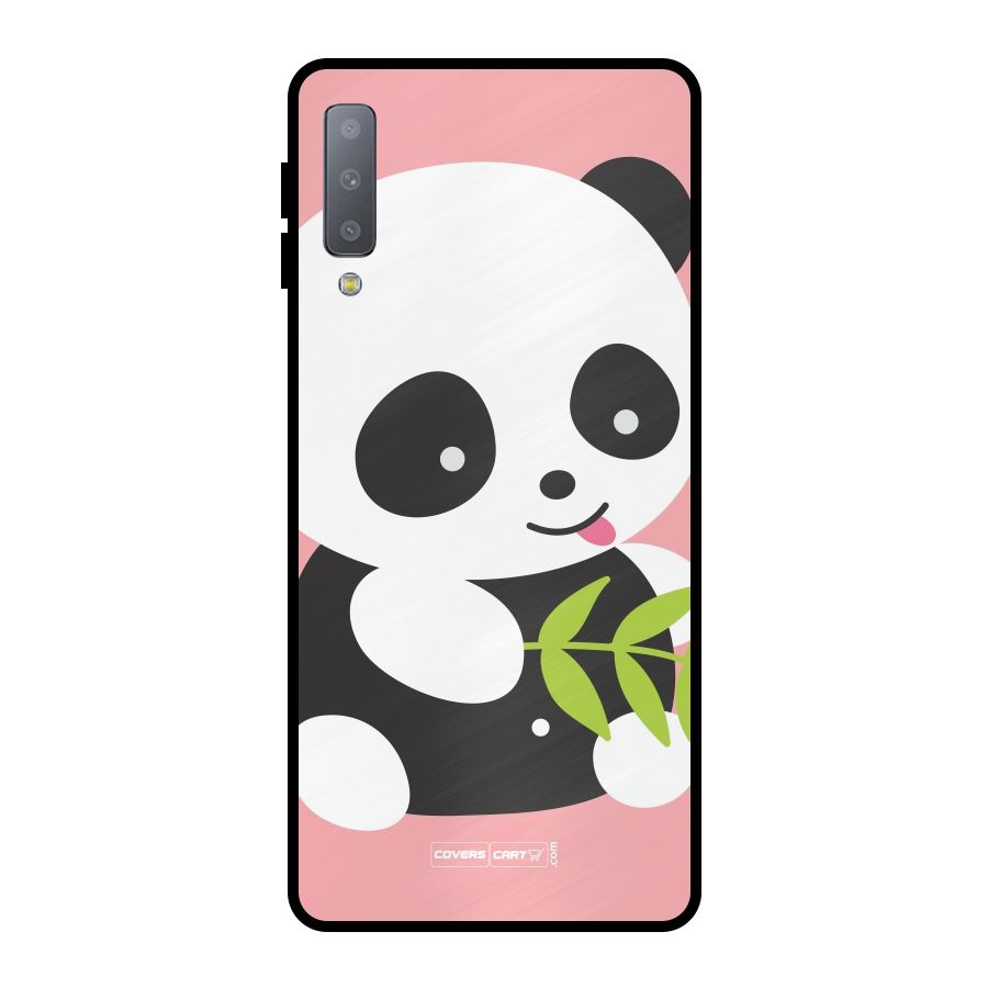 Cute Panda Pink Metal Back Case for Galaxy A7 (2018)