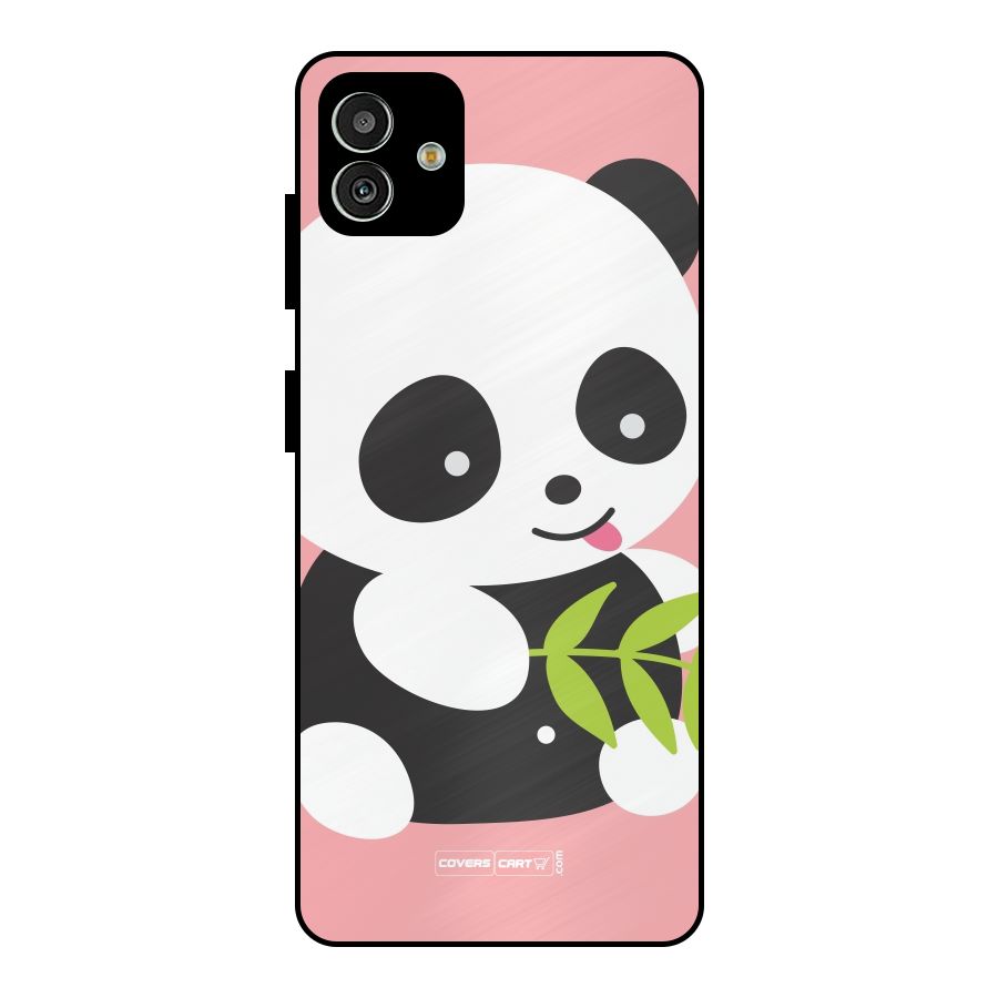 Cute Panda Pink Metal Back Case for Galaxy M13 5G
