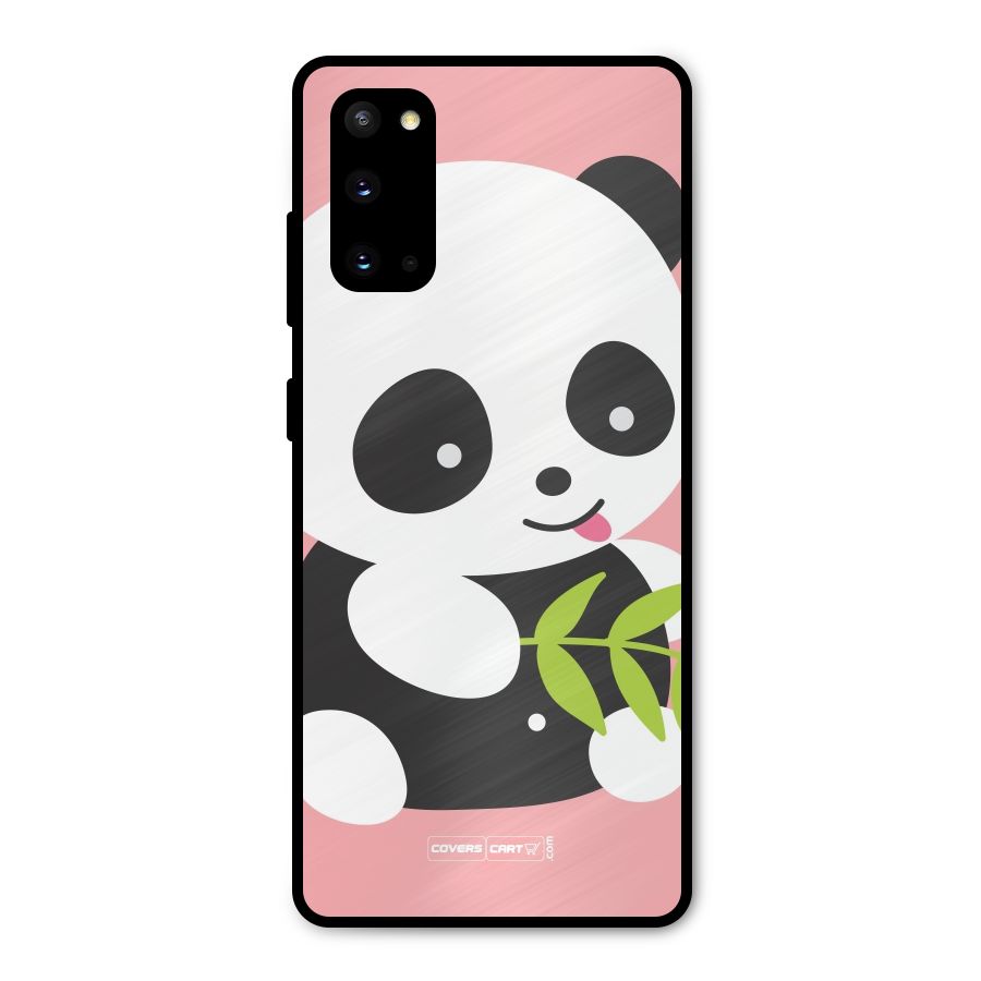 Cute Panda Pink Metal Back Case for Galaxy S20