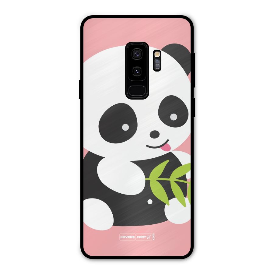Cute Panda Pink Metal Back Case for Galaxy S9 Plus