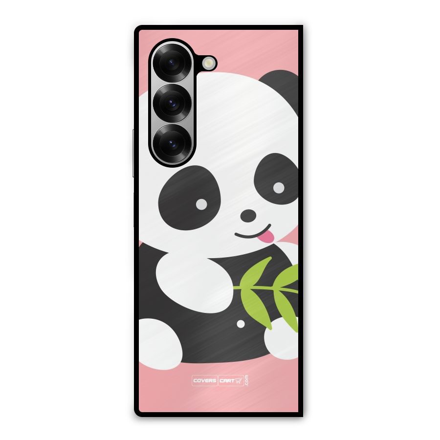 Cute Panda Pink Metal Back Case for Galaxy Z Fold6