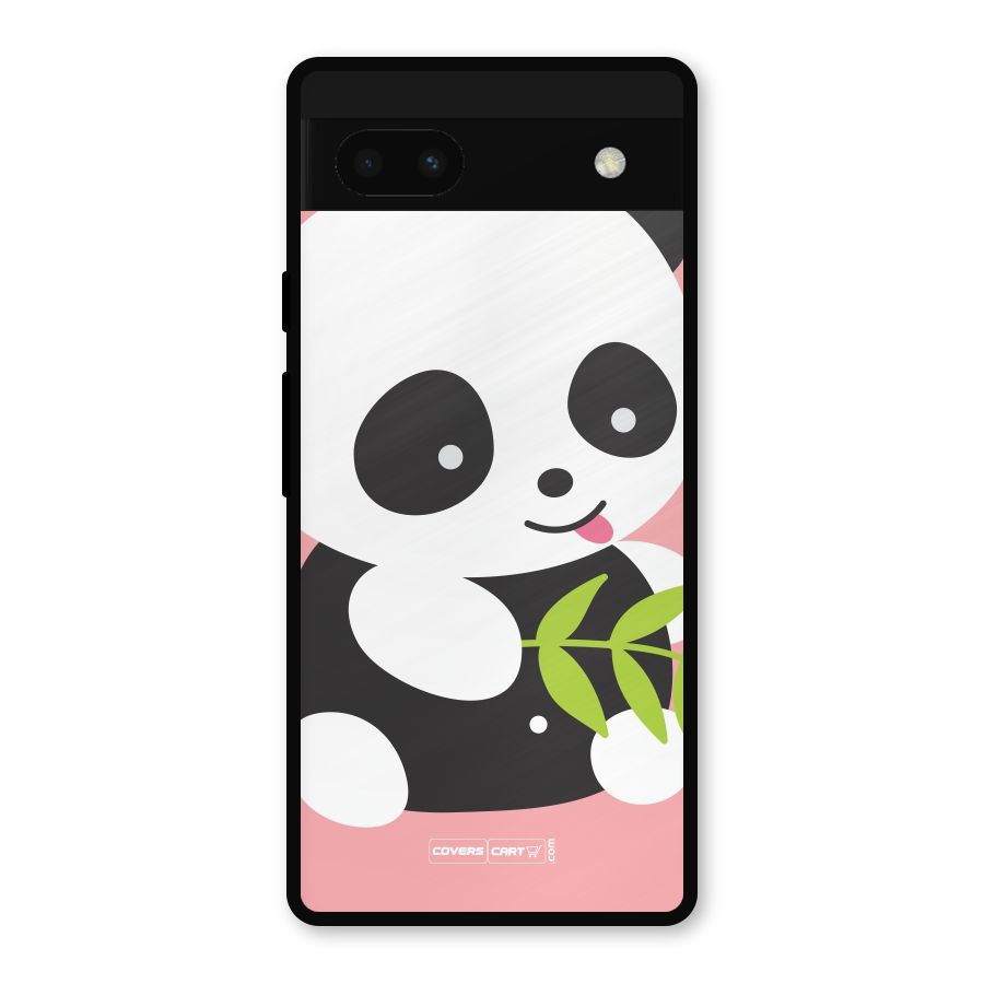 Cute Panda Pink Metal Back Case for Google Pixel 6a