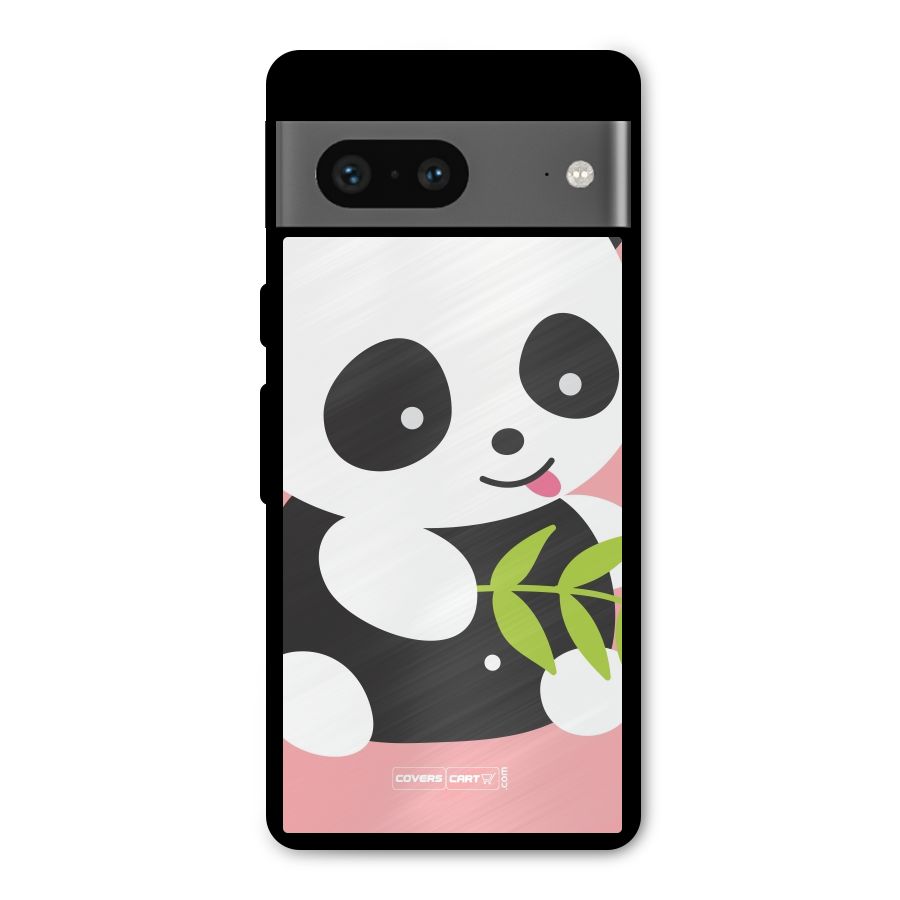 Cute Panda Pink Metal Back Case for Google Pixel 7