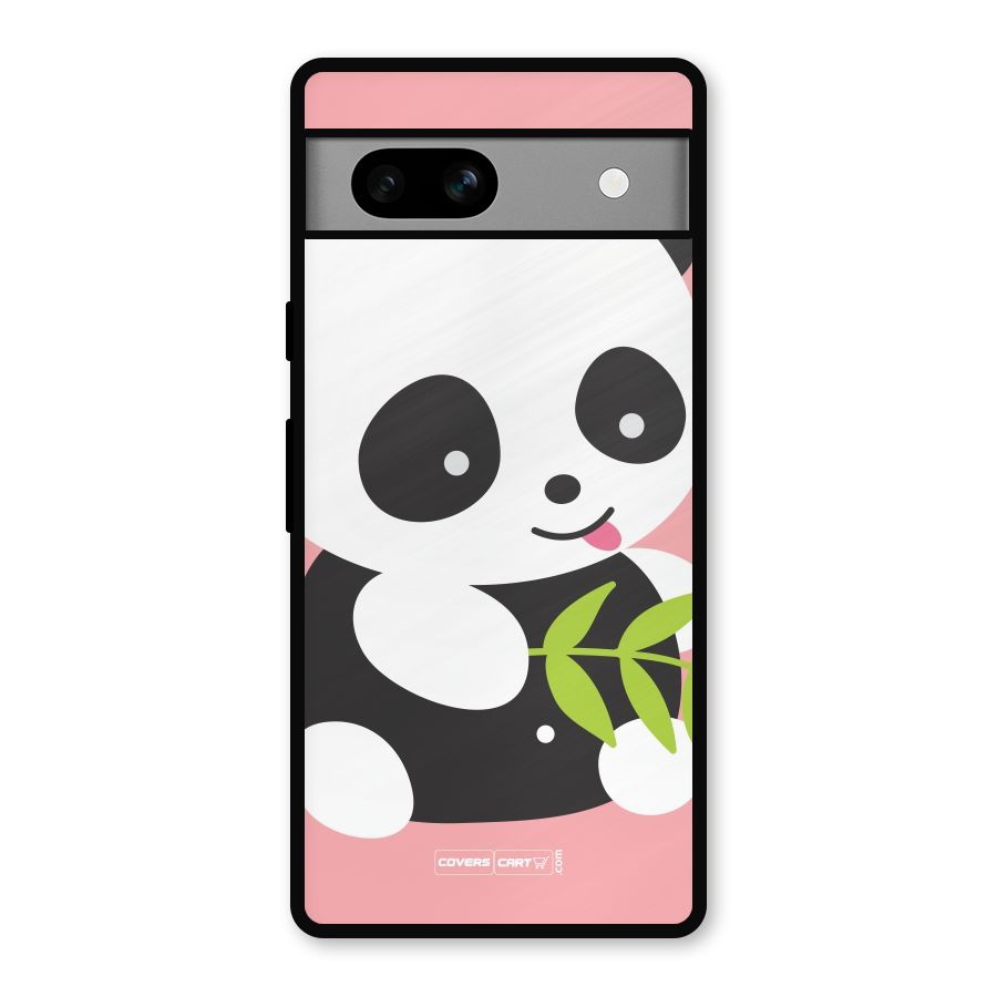 Cute Panda Pink Metal Back Case for Google Pixel 7a