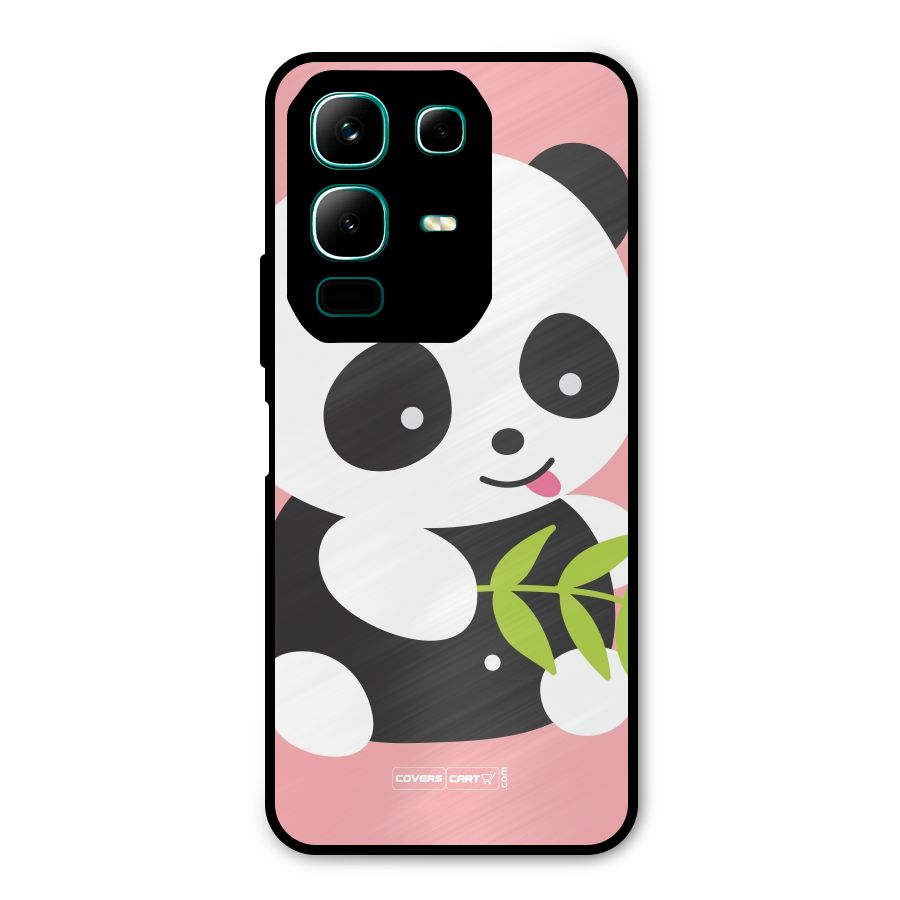 Cute Panda Pink Metal Back Case for Infinix Note 50x
