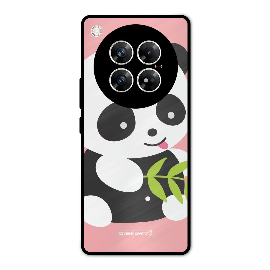 Cute Panda Pink Metal Back Case for Infinix Zero 40 5G