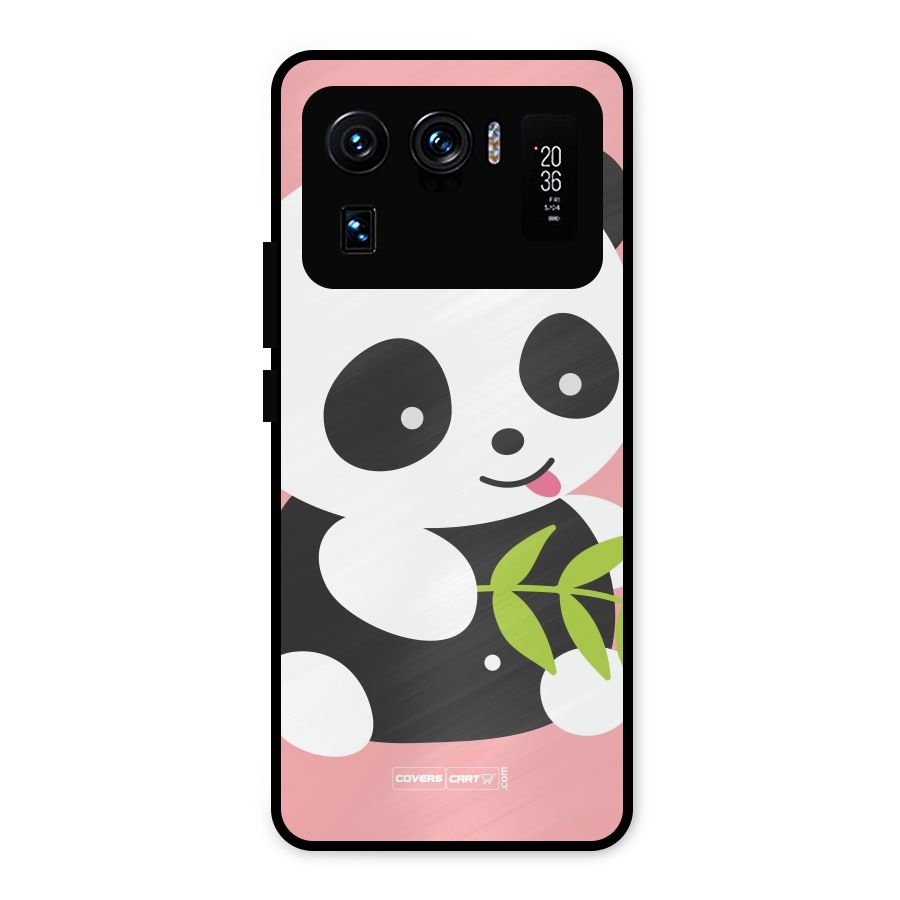 Cute Panda Pink Metal Back Case for Mi 11 Ultra