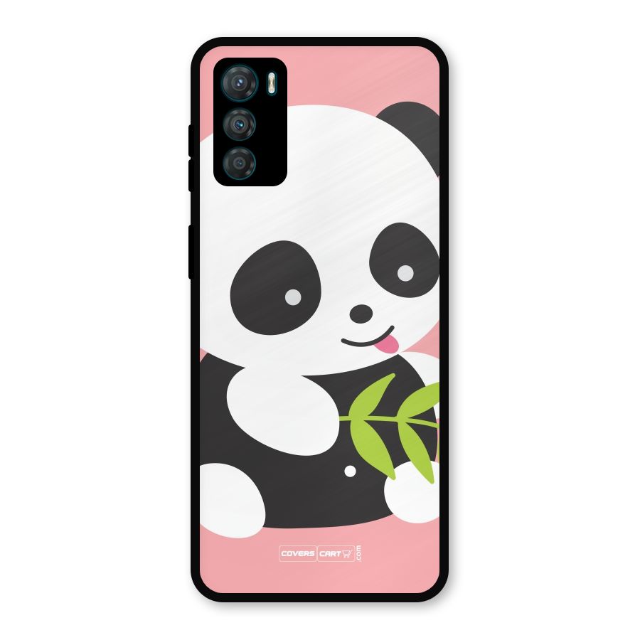 Cute Panda Pink Metal Back Case for Moto G42