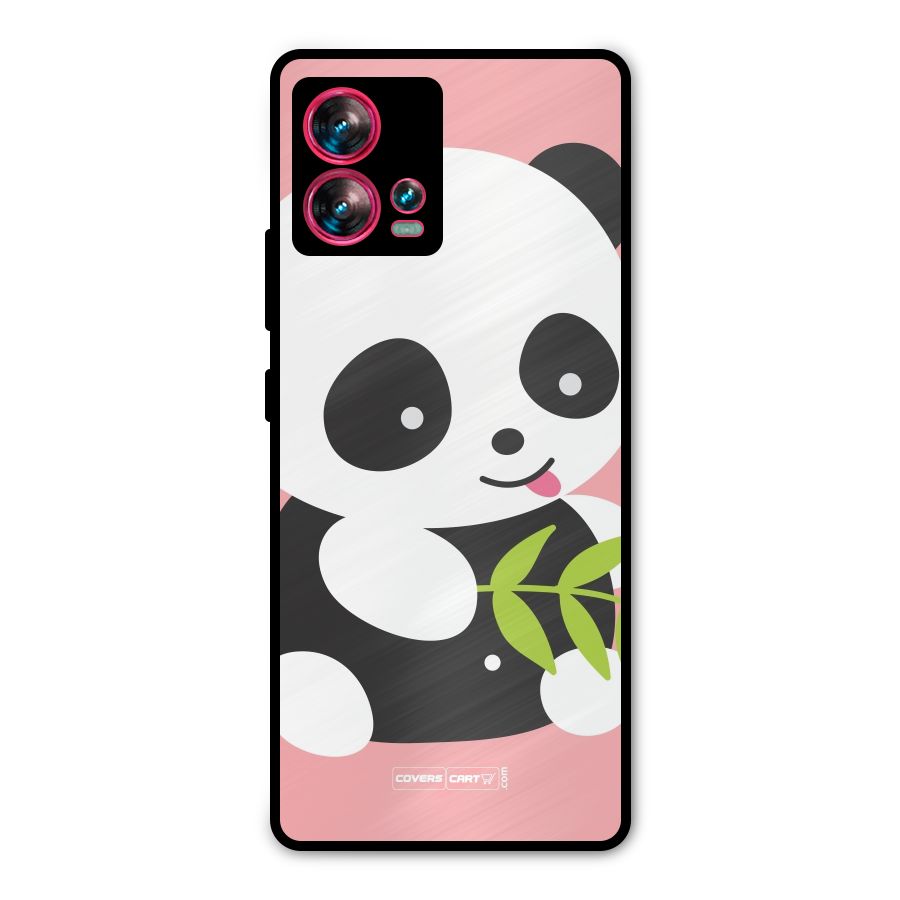 Cute Panda Pink Metal Back Case for Motorola Edge 30 Fusion