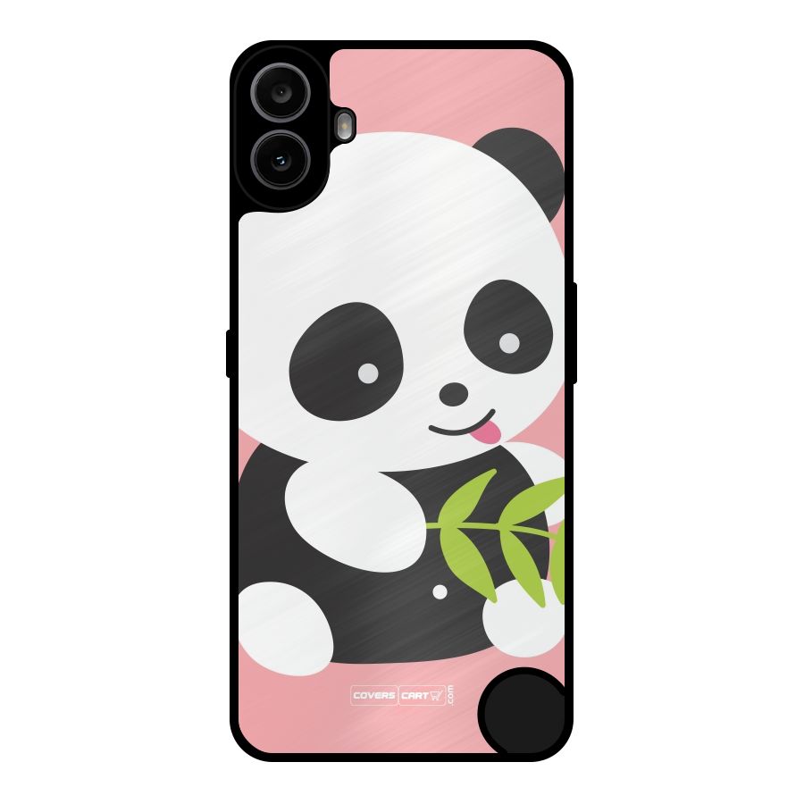Cute Panda Pink Metal Back Case for Nothing CMF Phone 1