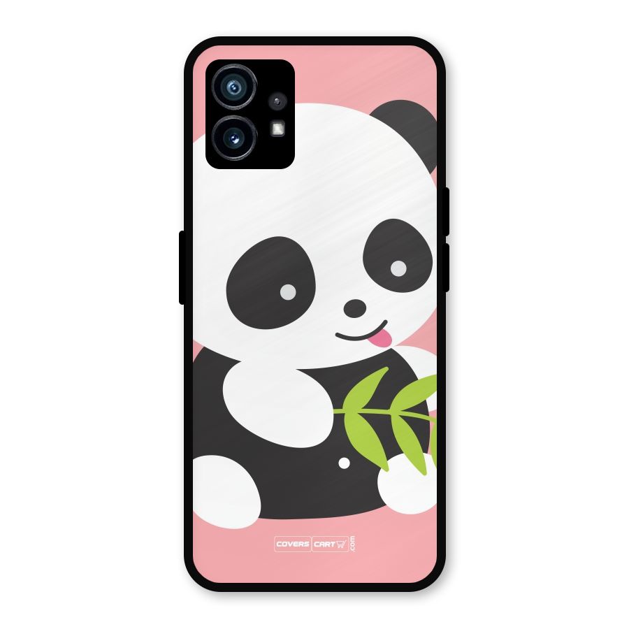 Cute Panda Pink Metal Back Case for Nothing Phone 1
