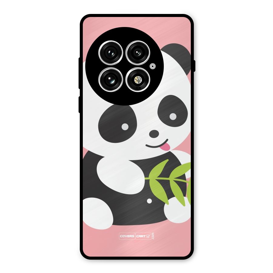 Cute Panda Pink Metal Back Case for OnePlus 13