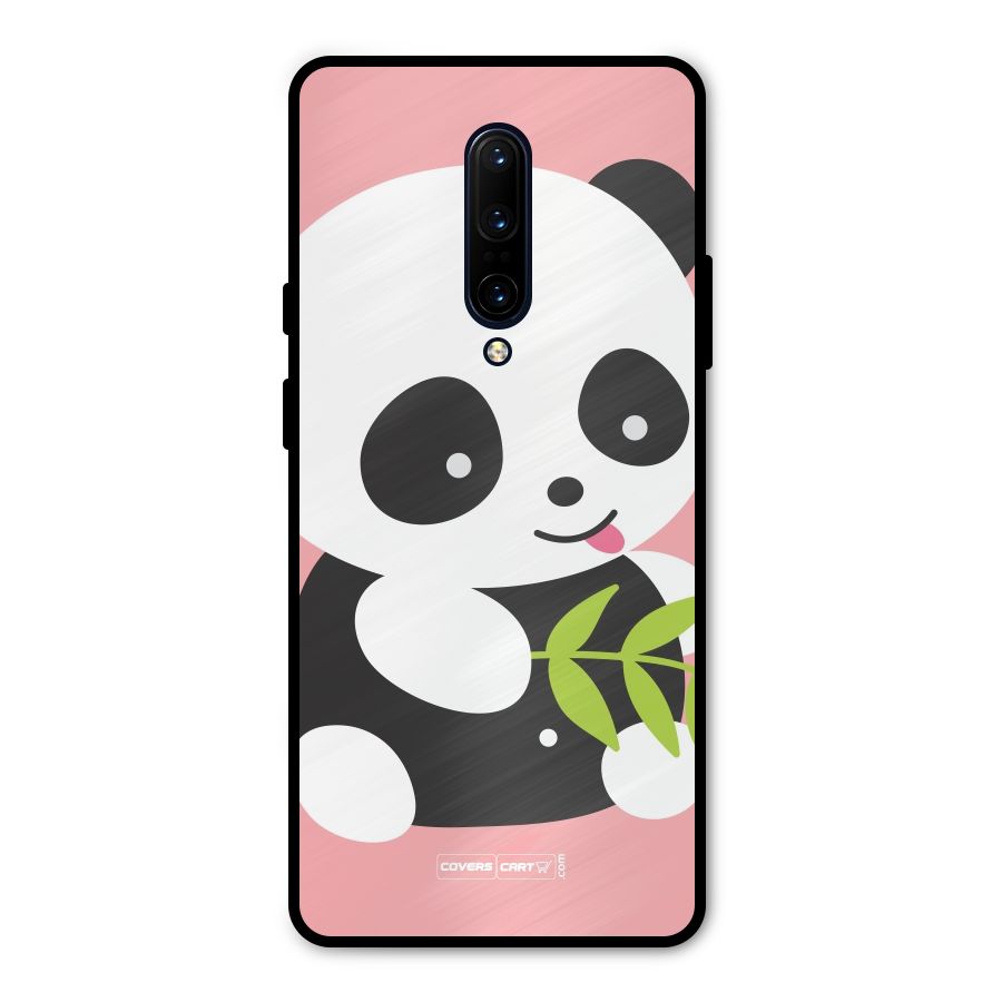 Cute Panda Pink Metal Back Case for OnePlus 7 Pro
