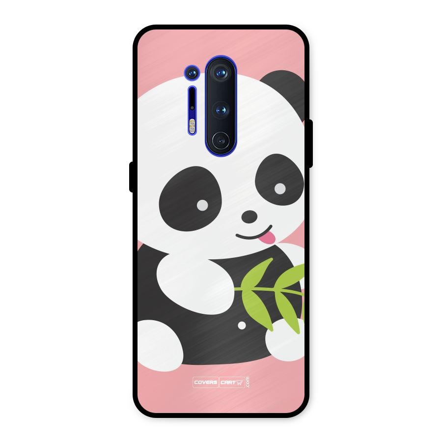 Cute Panda Pink Metal Back Case for OnePlus 8 Pro